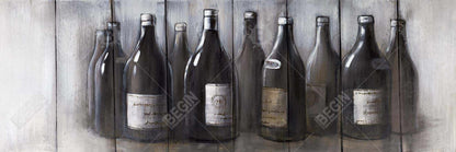 Objet de gastronomie moderne | Toile encadrée de bouteilles vintage