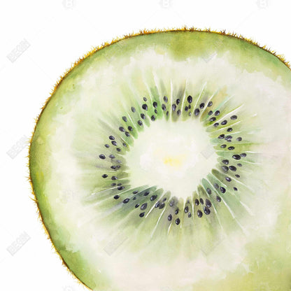 Kiwi Slice Green Canvas | Exotic Gastronomy Home Decor