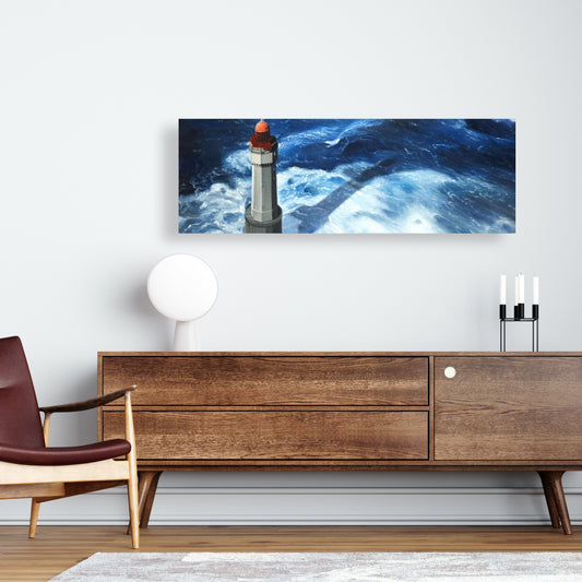 Marine Building Blue Canvas - Le phare de Jument Decor