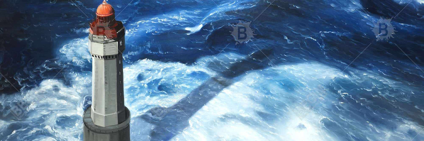 Marine Building Blue Canvas - Le phare de Jument Decor