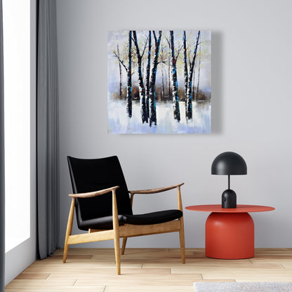 Frosted Trees Canvas | Contemporary Landscape Home Decor