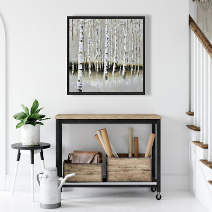 Winter Forest Landscape Canvas | Contemporary Trees Decor