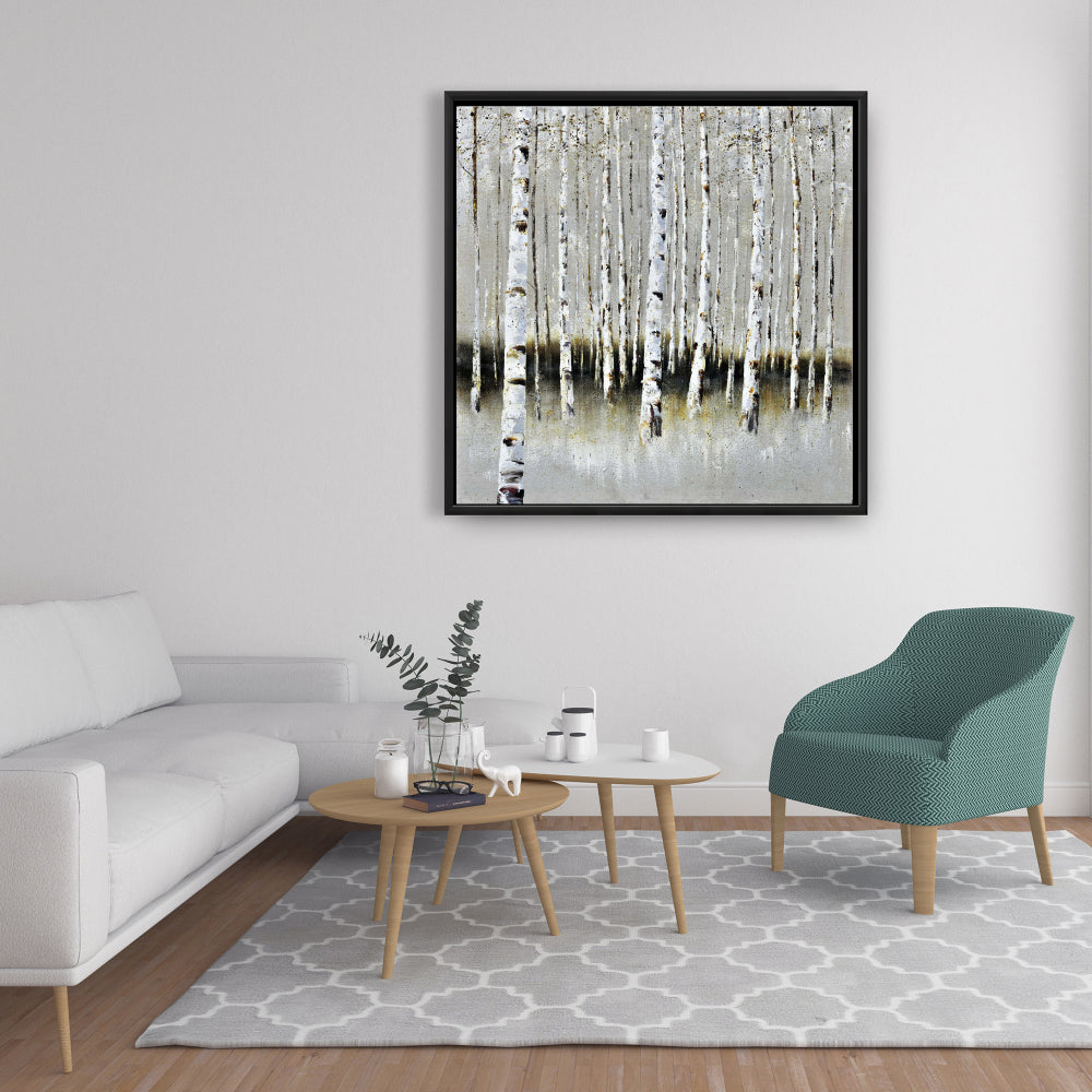 Winter Forest Landscape Canvas | Contemporary Trees Decor