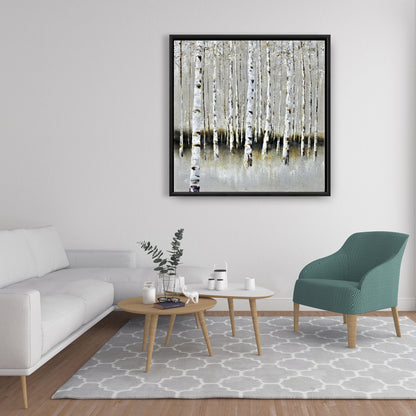 Winter Forest Landscape Canvas | Contemporary Trees Decor