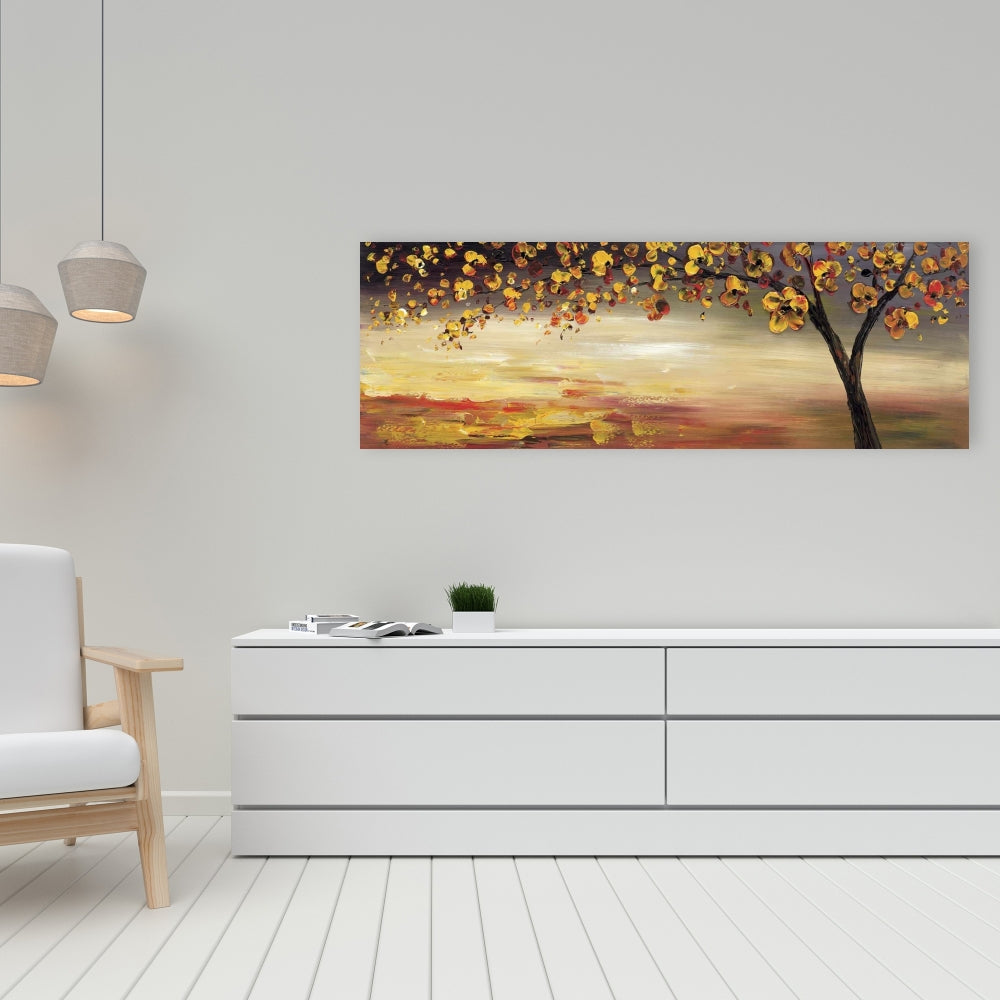 Fall Tree Canvas - Brown Contemporary Bedroom Home Decor