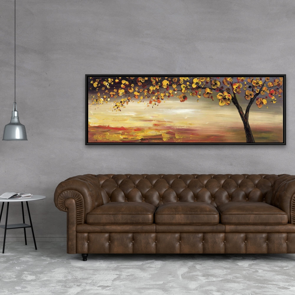 Toile encadrée Arbre d'automne - Décoration murale contemporaine pour chambre à coucher