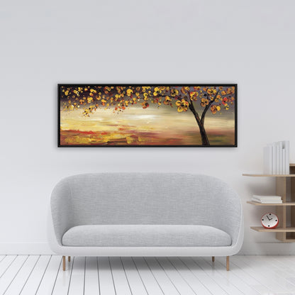 Toile encadrée Arbre d'automne - Décoration murale contemporaine pour chambre à coucher