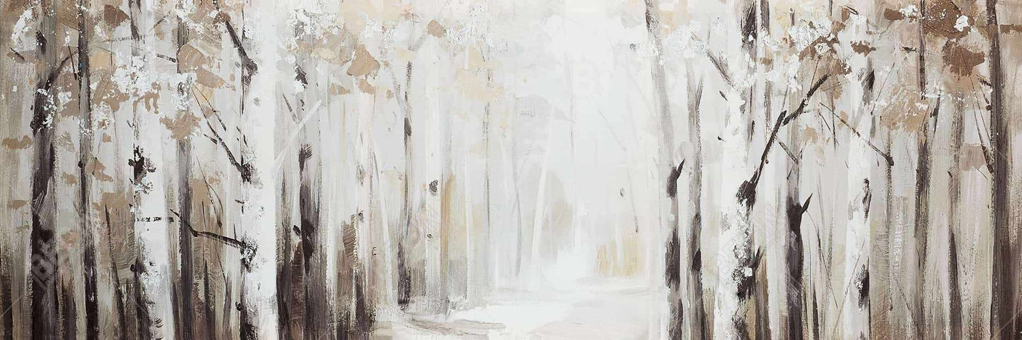 Winter Forest Canvas - Modern Landscapes Brown Home Decor
