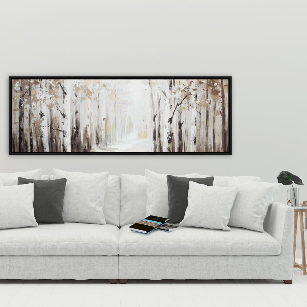 Winter Forest Modern Bedroom Canvas - Framed Home Decor
