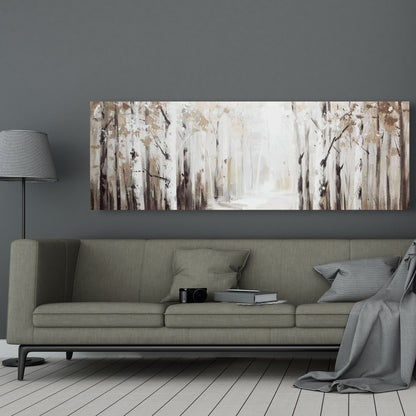 Winter Forest Canvas - Modern Landscapes Brown Home Decor