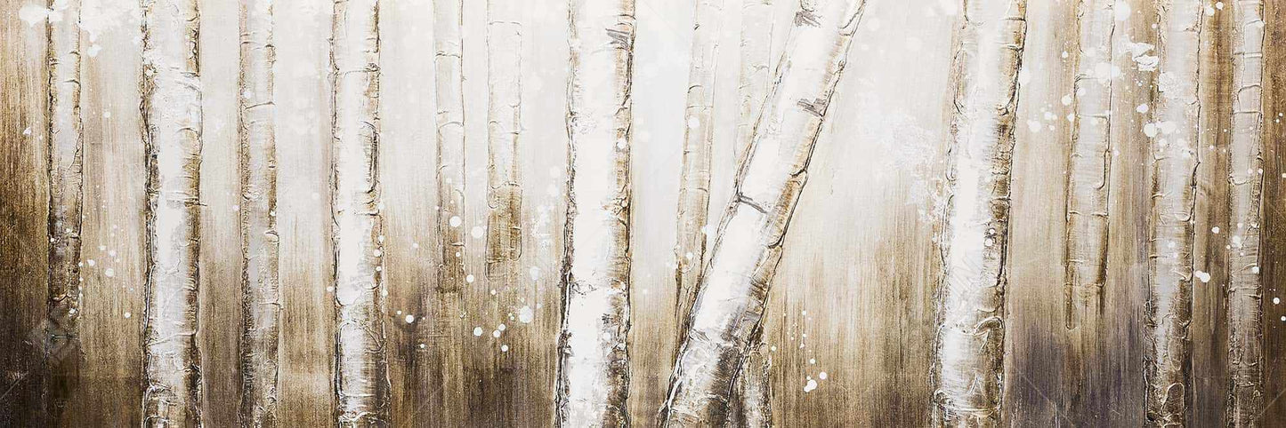 Texturized Abstract Forest Canvas - Modern Brown Bedroom Decor