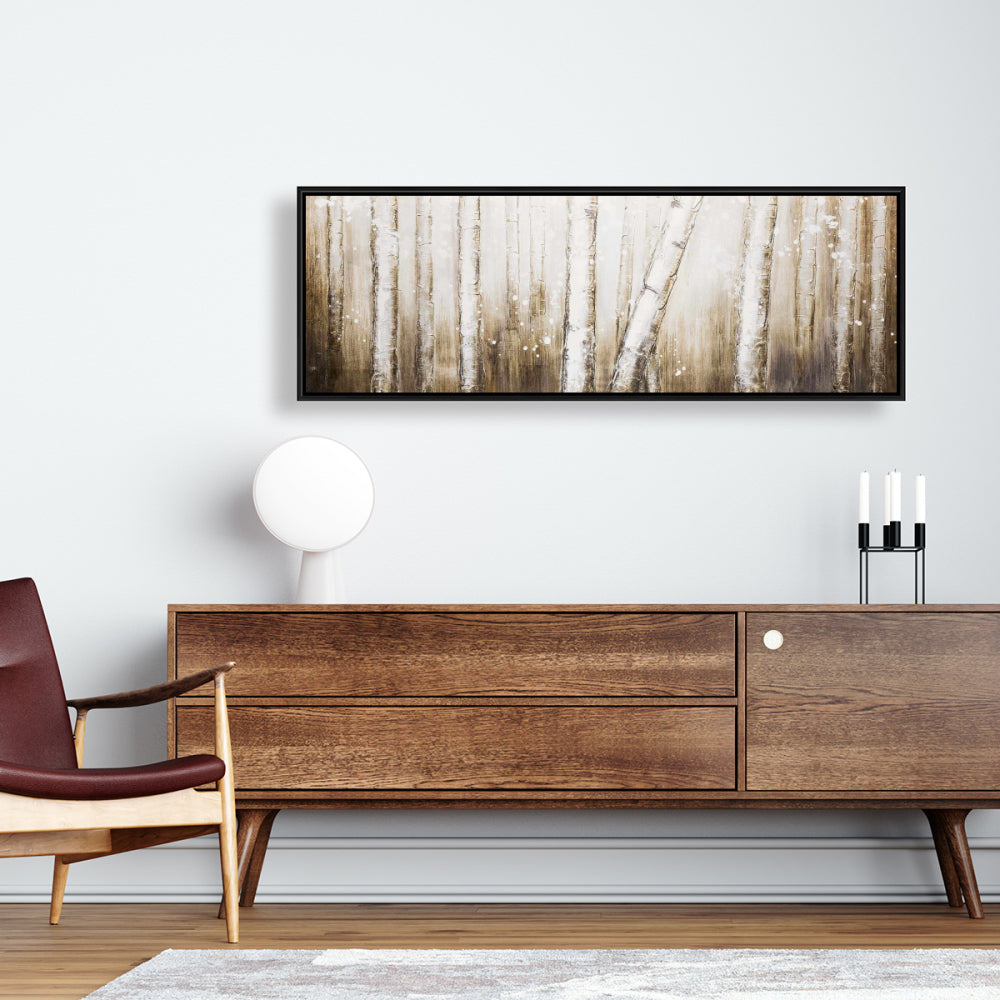 Toile texturée abstraite « Forêt » | Décoration de chambre avec arbres