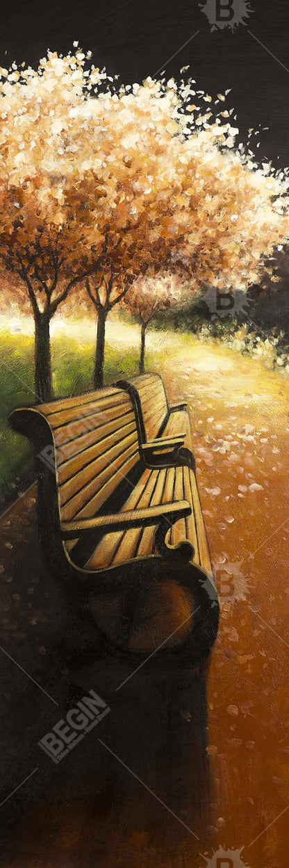 Park Bench Fall Day Canvas - Bedroom Wall Art Home Decor