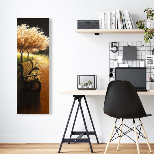 Park Bench Fall Day Canvas - Bedroom Wall Art Home Decor