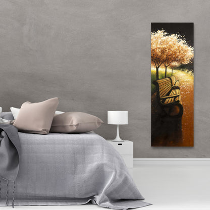 Park Bench Fall Day Canvas - Bedroom Wall Art Home Decor