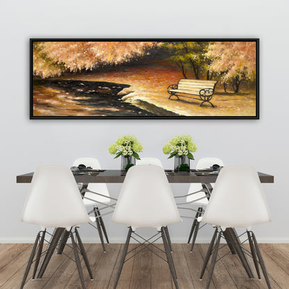Toile encadrée Paysages bruns - Banc de parc par Fall Decor