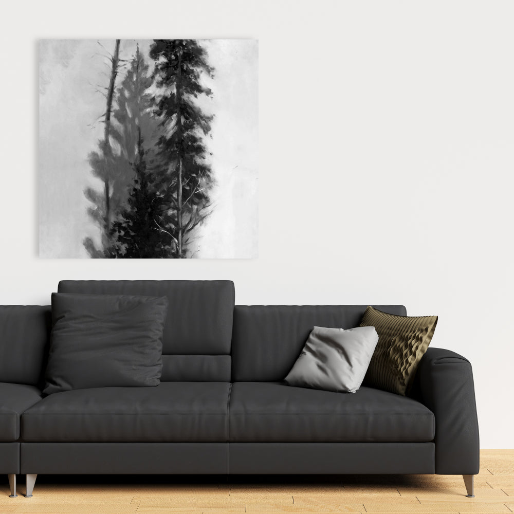 Silhouette of Trees - White Canvas Art | Home Decor Wall Art