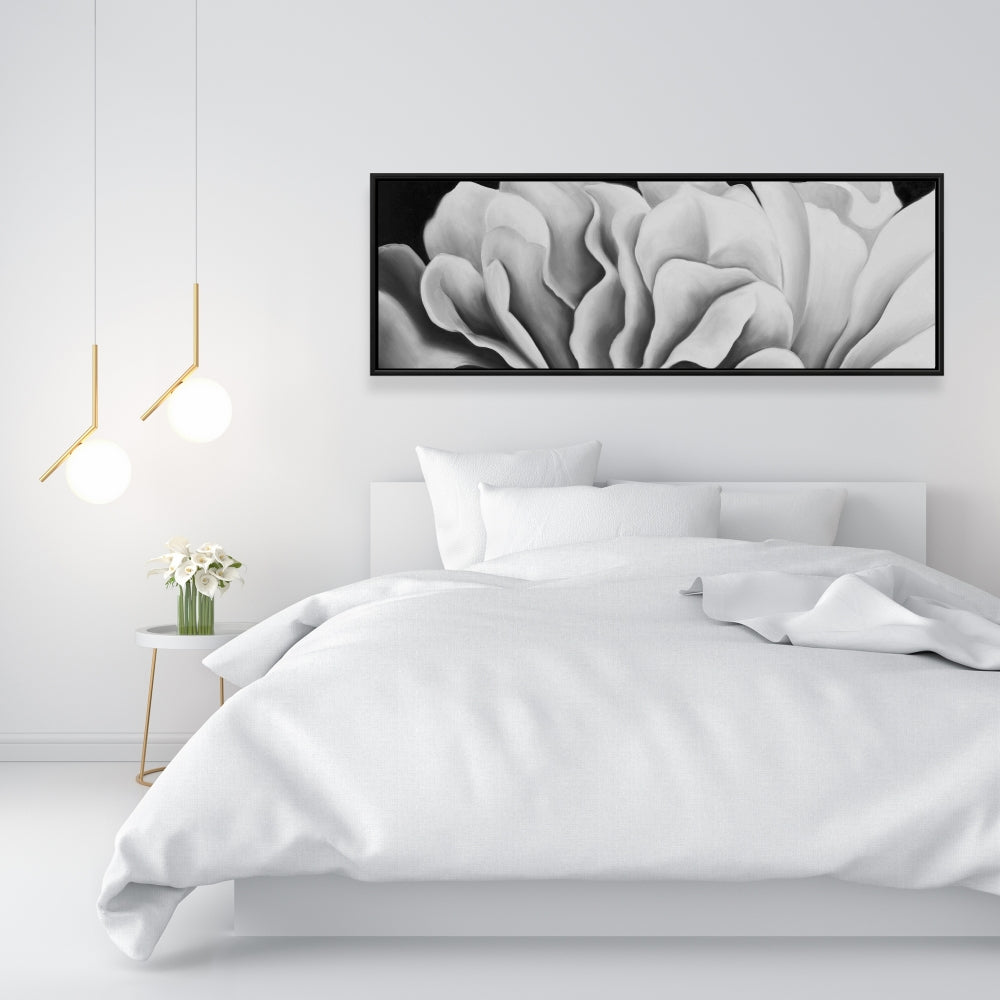 Magnifique toile fleurie en noir et blanc | Décoration d'intérieur