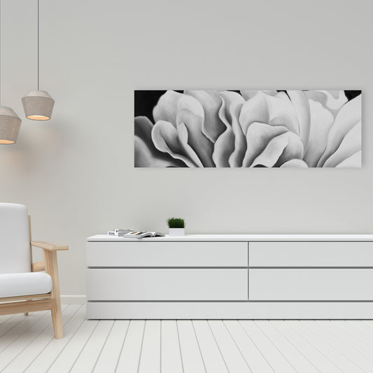 Beautiful Black and White Flower Canvas - Botanical Wall Art