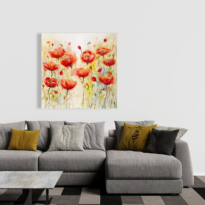 Red Flowers Garden Canvas | Floral & Botanical Home Decor