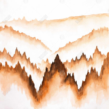 Mountain Fir Trees | Brown Minimalist Canvas Home Decor