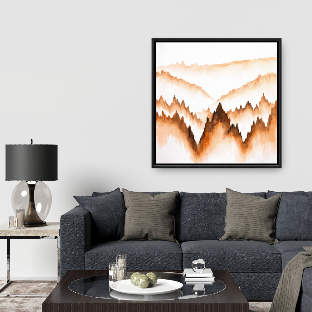 Mountain of Fir Trees | Minimalist Bedroom Framed Canvas Decor