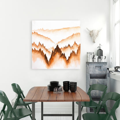 Mountain Fir Trees | Brown Minimalist Canvas Home Decor