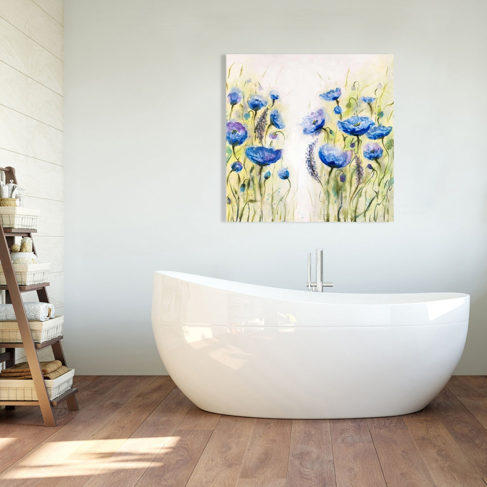 Blue Botanical Bedroom Canvas - Blue Garden Home Decor Art