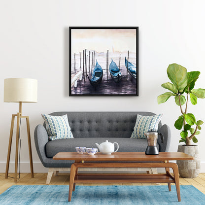 Blue Bedroom Canvas | Gondola in Italy Marine Framed Decor