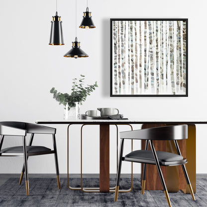 Watercolor Birch Tree Forest Canvas | Blue Bedroom Wall Art