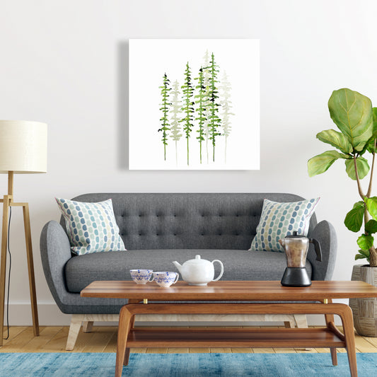 Slim Trees Minimalist Canvas | Bedroom Wall Art Decor