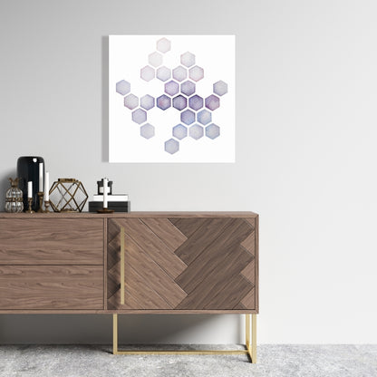 Alveoli Lilac Abstract Minimalist Bedroom Canvas - Home Decor