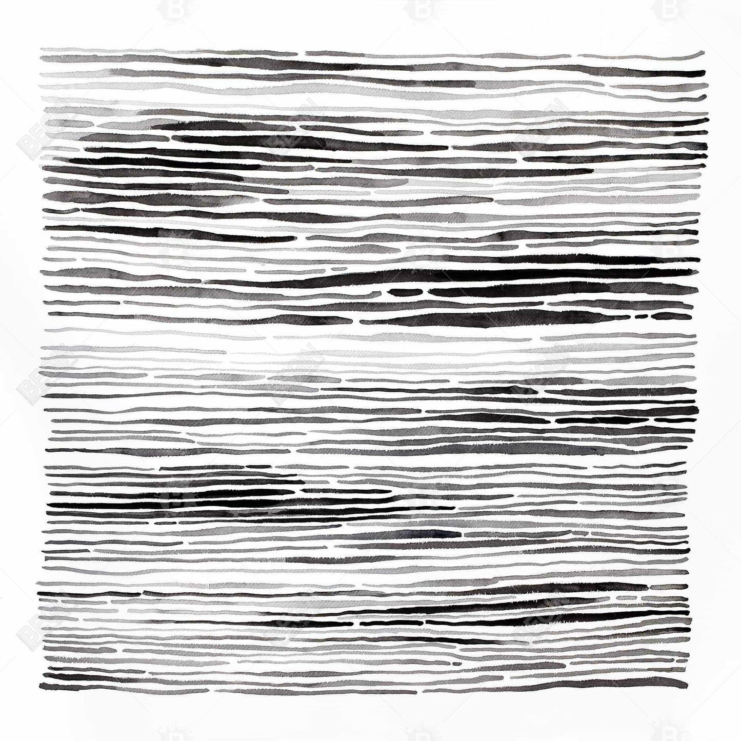 Toile abstraite « Gray Grooves » | Décoration murale encadrée blanche