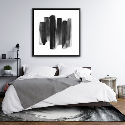 Black Shapes Minimalist Canvas | Bedroom Decor Framed Art