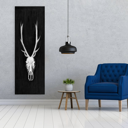 Deer Skull Canvas | White Living Room Monochrome Decor