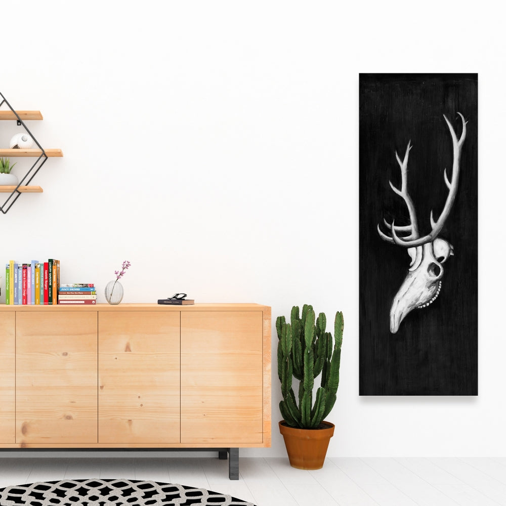 Deer Skull in the Dark Monochrome Canvas | Home Decor Art