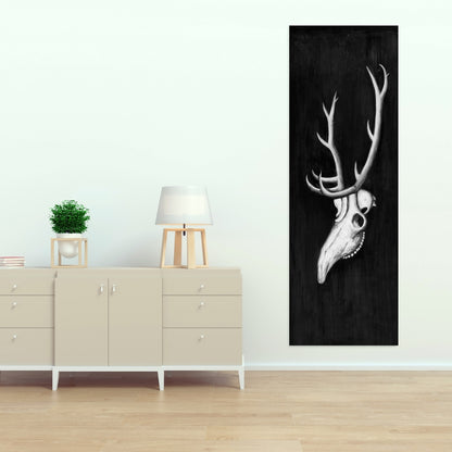 Deer Skull in the Dark Monochrome Canvas | Home Decor Art