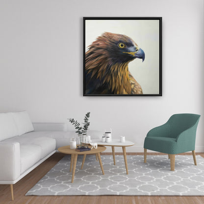 Toile d'aigle à tête brune | Décoration d'intérieur encadrée Western Brown