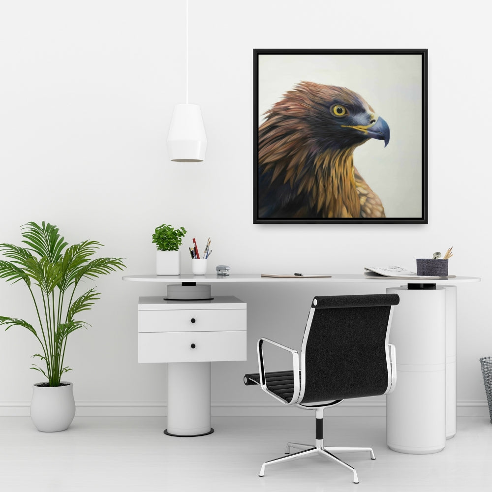 Toile d'aigle à tête brune | Décoration d'intérieur encadrée Western Brown