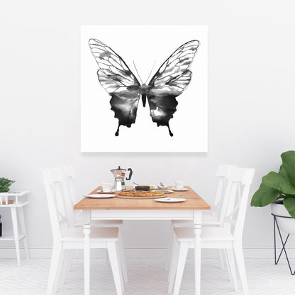 Black Butterfly Sketch Canvas | Minimalist Bedroom Decor