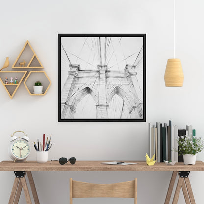 Toile encadrée représentant le pont de Brooklyn | Décoration de chambre