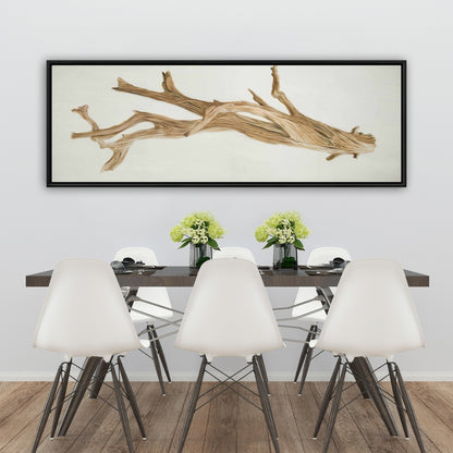 Toile encadrée représentant des arbres en bois flotté et un paysage marin côtier, décoration d'intérieur