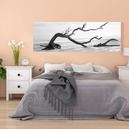 Gray Coastal Canvas - Dead Tree in Water | Bedroom Wall Art