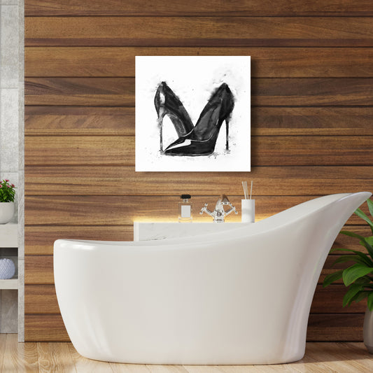 Black High Heels Shoes Canvas - Fashion Bedroom Decor Wall Art