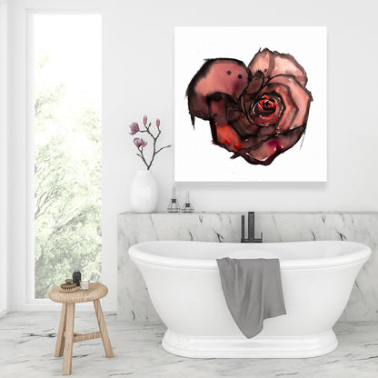 Dark Rose Botanical Canvas | Romantic Floral Home Decor