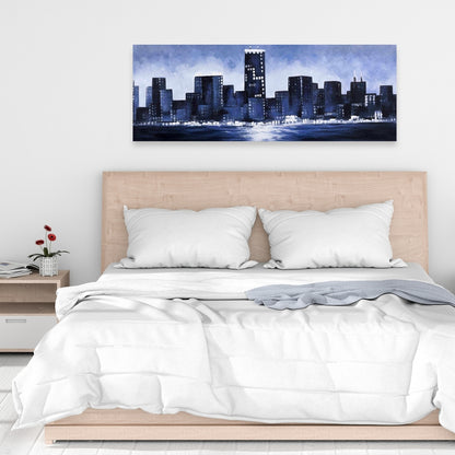 Marine Blue City Canvas - Urban Home Decor Wall Art