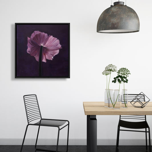 Toile Pétales violets | Décoration de chambre minimaliste | Cadre violet