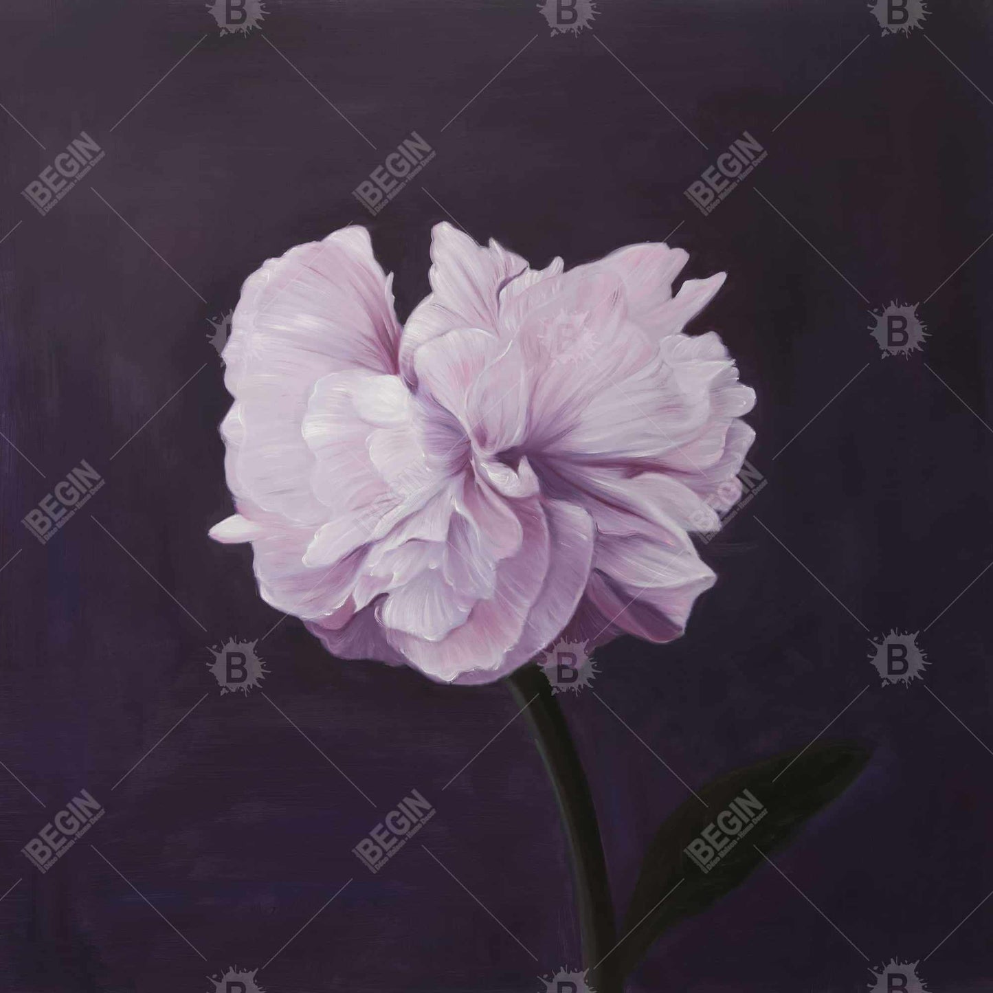 Magnifique toile de fleurs violettes | Décoration murale romantique pour chambre à coucher