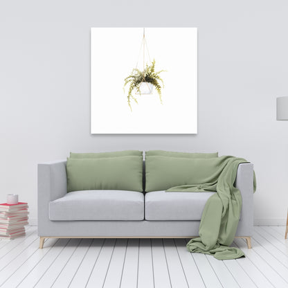 Suspended Fern Gray Canvas - Minimalist Bedroom Home Decor