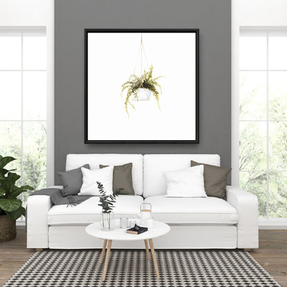 Toile encadrée « Ferne suspendue » | Décoration de chambre botanique florale